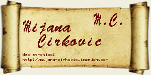 Mijana Ćirković vizit kartica